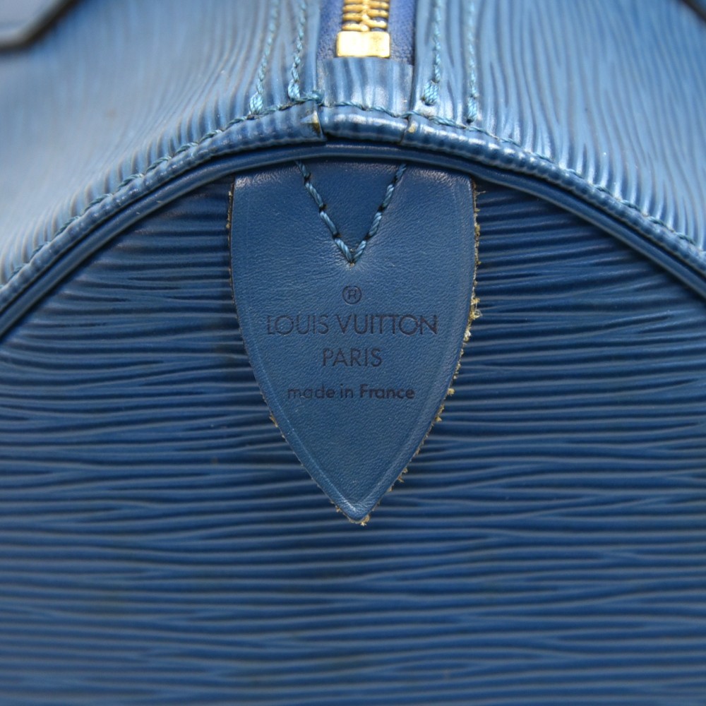 LOUIS VUITTON Vintage Speedy 30 Blue Epi Leather City Handbag - Picture 8 of 11